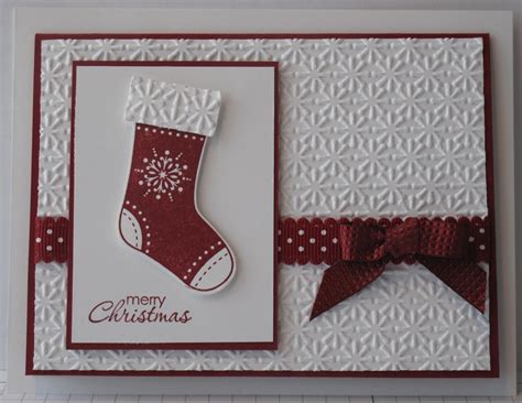 in my craft room stamping with glenda embossed stitched stockings christmas card