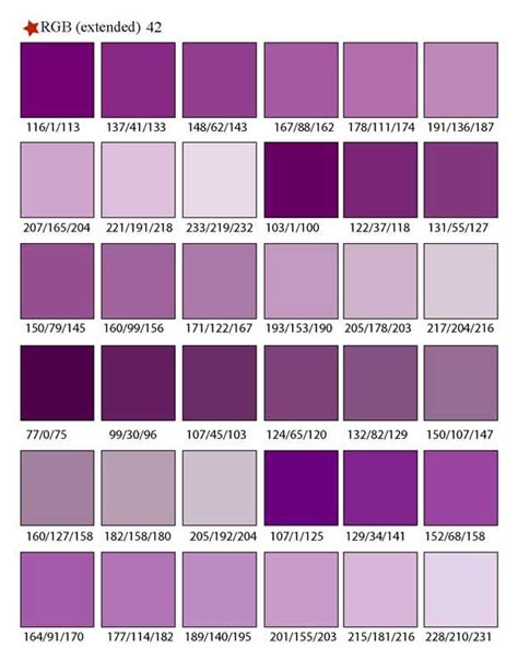 Printable Rgb Color Palette Swatches Purple Color Palettes Lavender