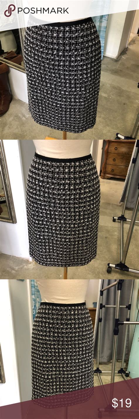 Nwot Talbots Blkwht Tweed Pencil Skirt Size 8p Tweed Pencil Skirt