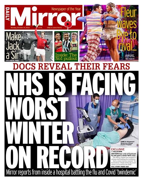 Daily Mirror Front Page 31st Of October 2022 Tomorrow S Papers Today