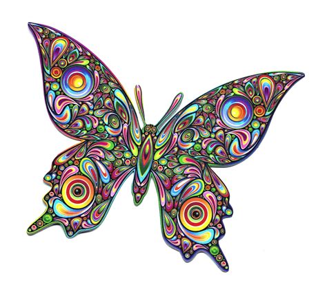 Psychedelic Butterfly Magnet Butterfly Magnet Psychedelic Butterfly