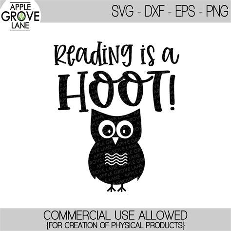 Reading Is A Hoot Svg Reading Svg Classroom Svg Library Etsy Uk