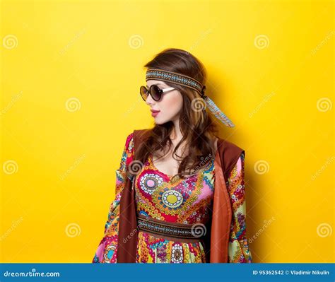 Young Hippie Girl With Sunglasses Stock Photo Image Of Fashionable