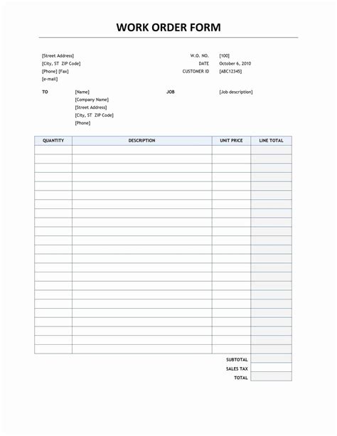 Free Printable Office Forms Example Document Template