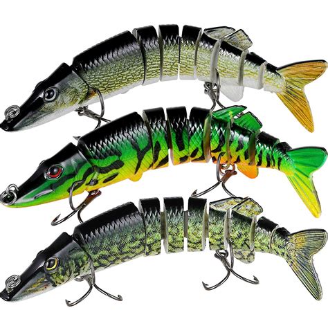 Truscend Fishing Bass Lures Multi Jointed Topwater Life Like Trout