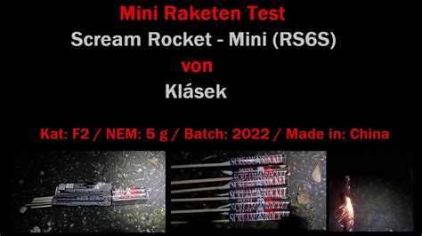 Raketen Test Scream Rocket Mini Rs6s Kat F2 Nem 50 G Batch