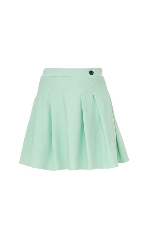 Mint Green Pleated Side Split Tennis Skirt Prettylittlething