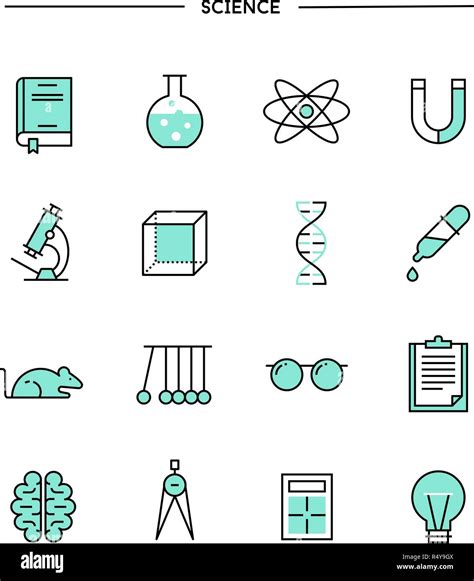 Set Of Flat Design Thin Line Science Icons Stock Vector Image And Art