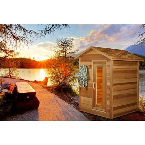 Dundalk Outdoor Cabin Sauna Red Cedar Heater Included Divine Saunas