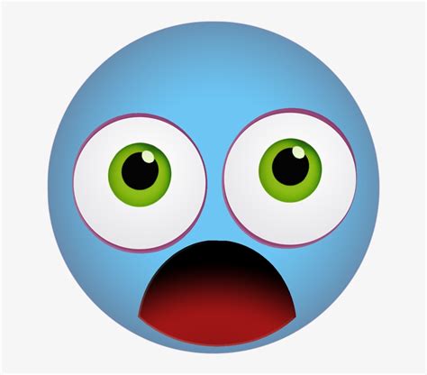 Graphic Emoticon Smiley Scared Shocked Blue Scared Emojis 