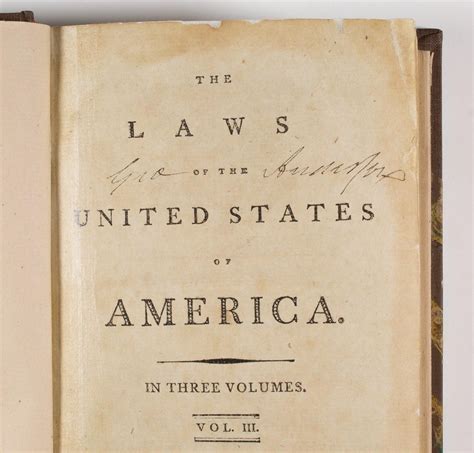 Lot The Laws Of The United States Of America Ca 1796