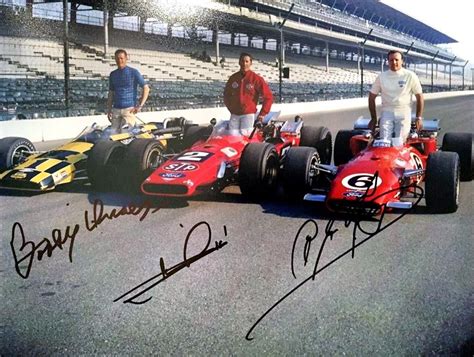 1969 Front Row Pole Aj Foyt Mario Andretti Bobby Unser Indy Car