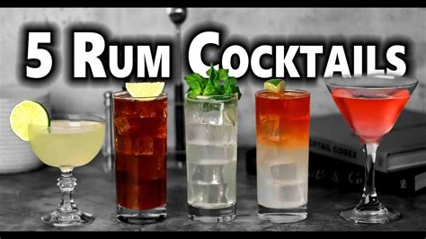 5 X Easy Rum Cocktails Booze On The Rocks Youtube