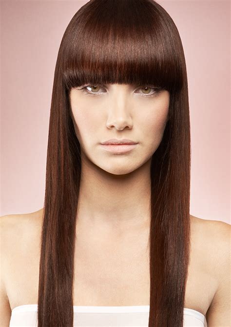 Maybe you would like to learn more about one of these? Long, straight, brown hairstyle with blunt bangs ...