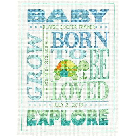 Dimensions Counted Cross Stitch Kit About Boys Birth Record Walmart
