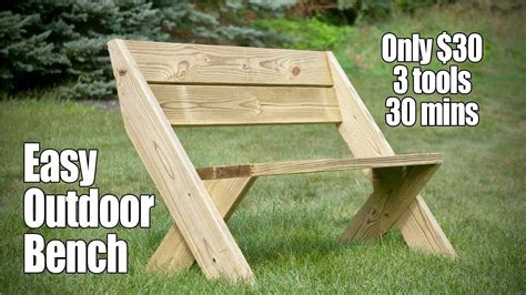 30 Outdoor Bench With Back From 2x6s Only 3 Tools And 30mins Youtube