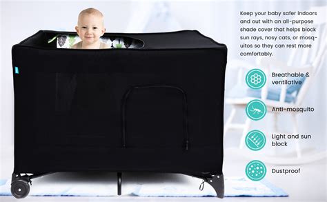 Brolex Mini Crib Canopy Cover For Pack And Play Portable Travel Cribs