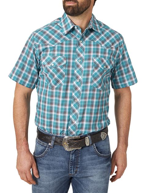 Wrangler Wrangler Mens Short Sleeve 2 Pocket Western Shirt Walmart