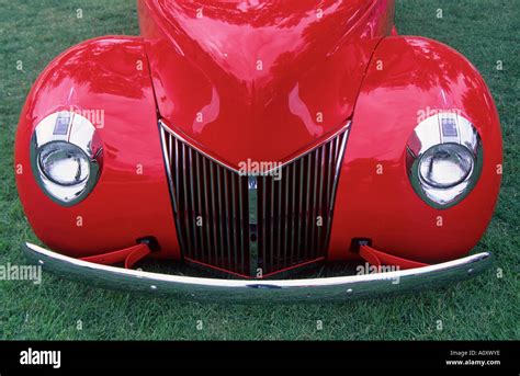 Red Hot Rod Car Front Stock Photo Alamy