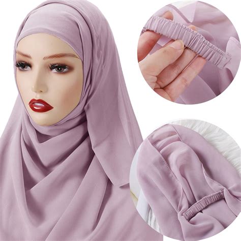 big size elastic instant hijab bubble chiffon plain muslim head scarf ladies shawl and wrap