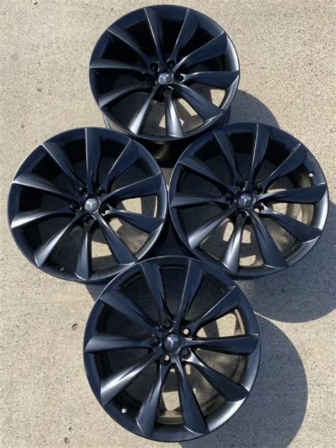 22” Tesla Model X Factory Oem Wheels Rims Satin Black Staggered 2015