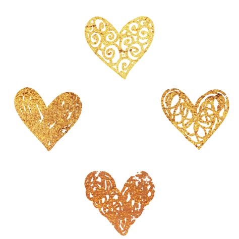 Goldhearts Gold Hearts Swirls Sticker By Birdiescreations