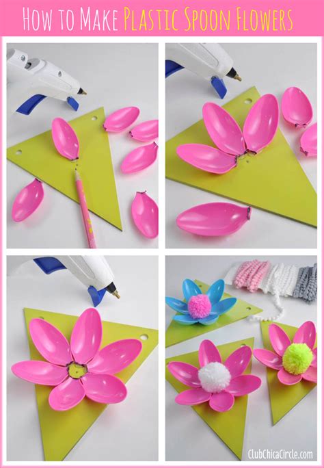 Easy Spring Flower Plastic Spoon Garland Craft Idea And