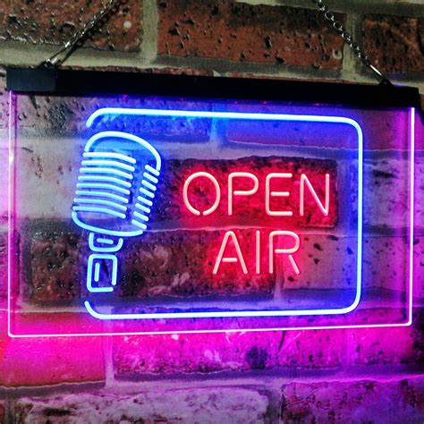 Open Air Classic Microphone Dual Color Led Neon Sign Neon Signs Neon
