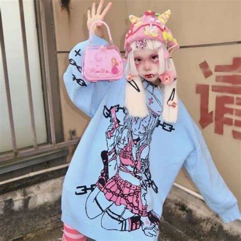 Japanese Sweater Anime Yami Kawaii Style Japanese Fashion Kawaii