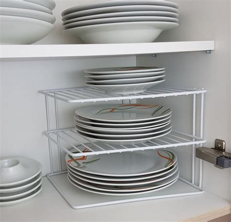 34 Tier Corner Kitchen Plate Rack Holder Stand Tidy Storage Organiser