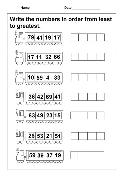 Worksheet for Numbers | 101 Printable
