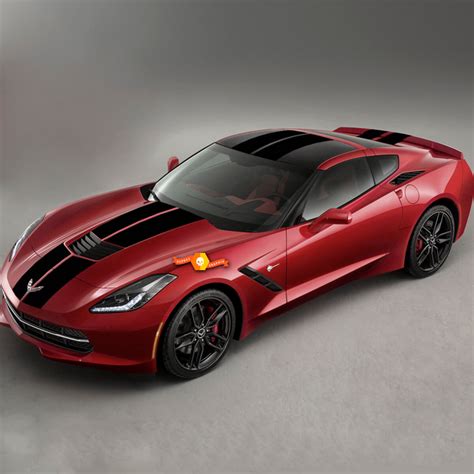 2014 And Up Chevrolet Corvette C7 Stingray Rally Racing Double Stripes