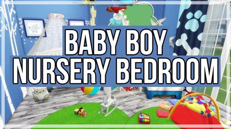 The Sims 4 Room Build Baby Boy Nursery Bedroom Youtube