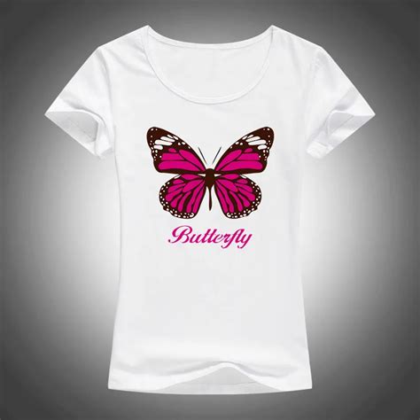 2017 Kawaii Beautiful Butterfly Printed T Shirt Women Tops Short