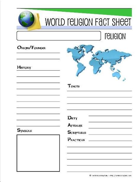 Religions Of The World Worksheet
