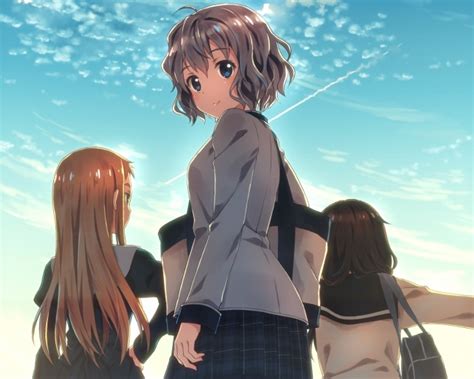 Download 1440x1152 Anime Girls School Uniform Sky Back