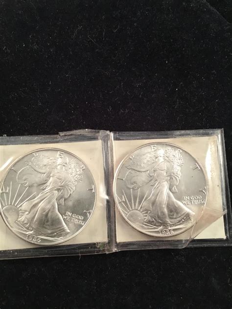 Two 1986 Silver Eagle Coins