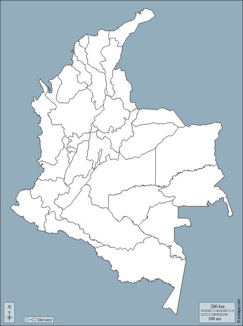 Colombia Mapa Gratuito Mapa Mudo Gratuito Mapa En Blanco Gratuito