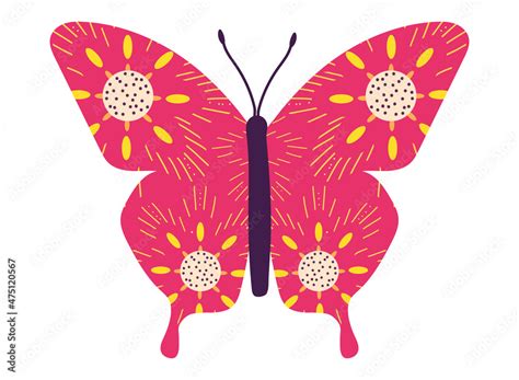 Beautiful Pink Butterfly Stock Vector Adobe Stock