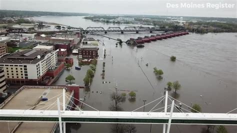 Iowa Flooding 2019 Drone Video Over Flooding In Davenport