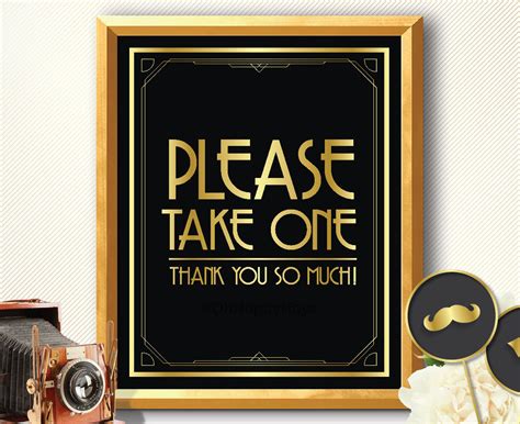Please Take One Sign Art Deco Please Take One Sign Great Etsy