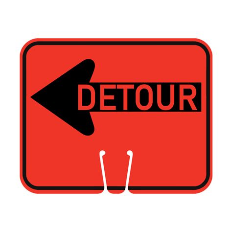 Traffic Cone Sign Detour Left Traffic Cones For Less