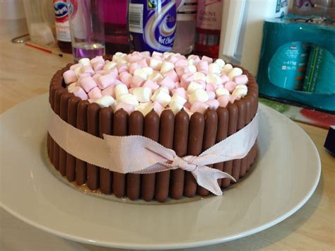 Chocolate Cake With Chocolate Fingers And Mini Marshmallows Really
