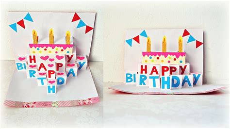 Handmade Birthday Greeting Card Diy Birthday Pop Up Card Maison