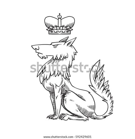 Vector Image Heraldic Wolf Sitting Turned Stock Vector Royalty Free