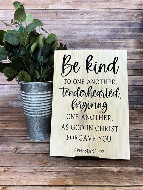 Ephesians 432 Painted Wood Sign Be Kind To One Another Etsy