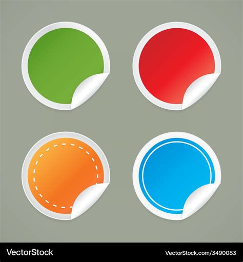 Set Of Round Labels With A Curved Edge Royalty Free Vector
