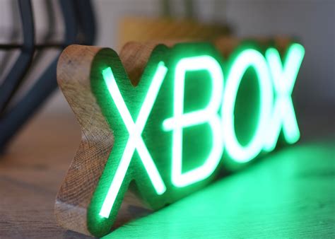 Wooden Xbox Neon Sign Led Neon Sign Symbol Wooden Rgb Etsy