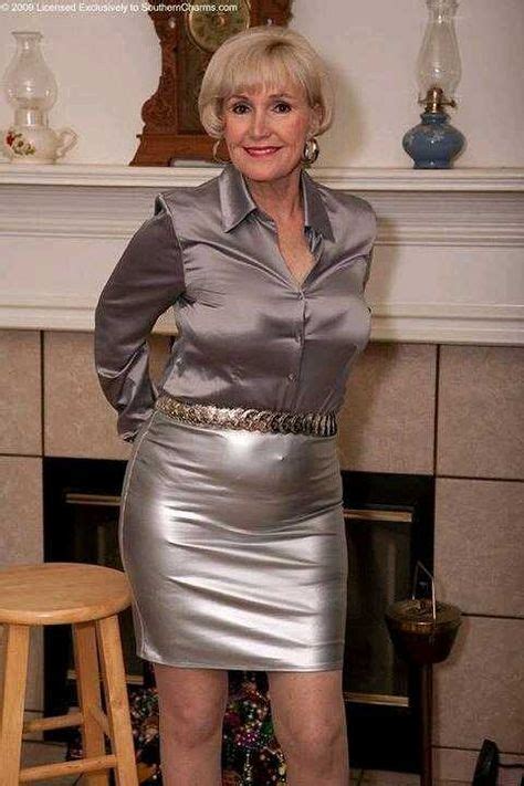 Pin By Mitch Peight On Satin Satin Blouses Blouse Skirt Sexy Older