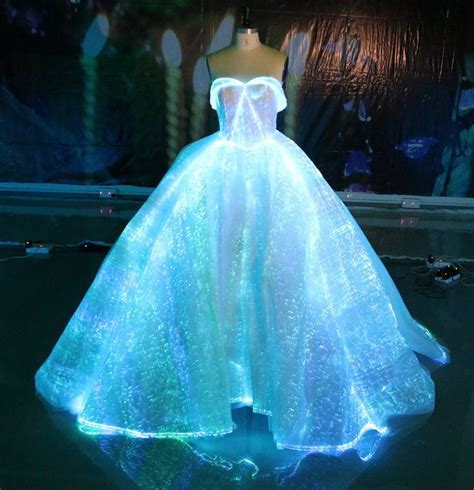 Fiber Optic Wedding Dress Rgb Led Light Up Wedding Gown Glow In The